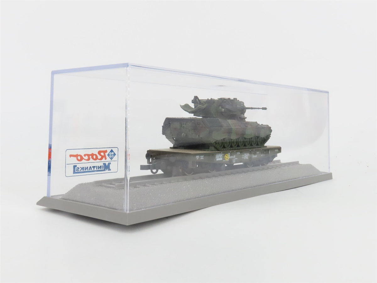 HO Scale Roco Minitanks 841 DB Rlmmps &amp; GEPARD Flat Car w/ Tank