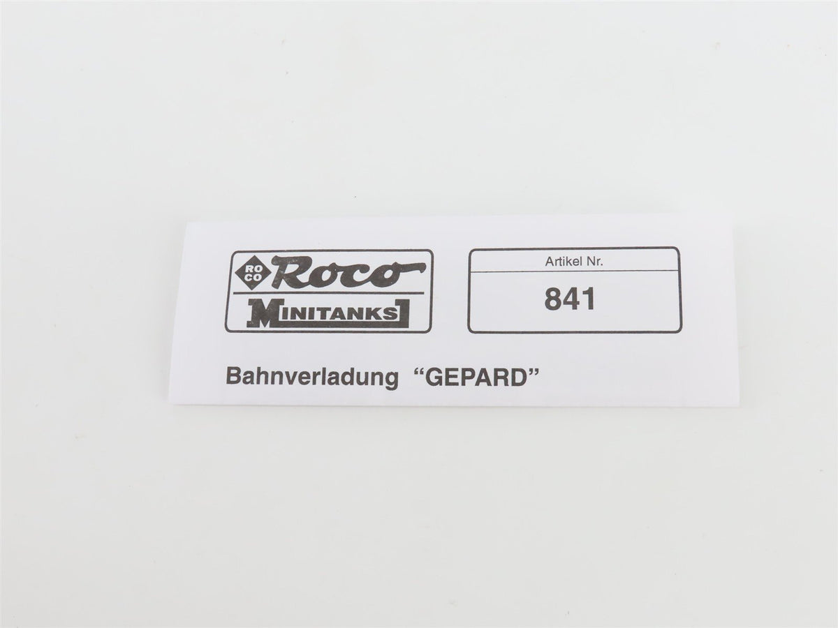HO Scale Roco Minitanks 841 DB Rlmmps &amp; GEPARD Flat Car w/ Tank