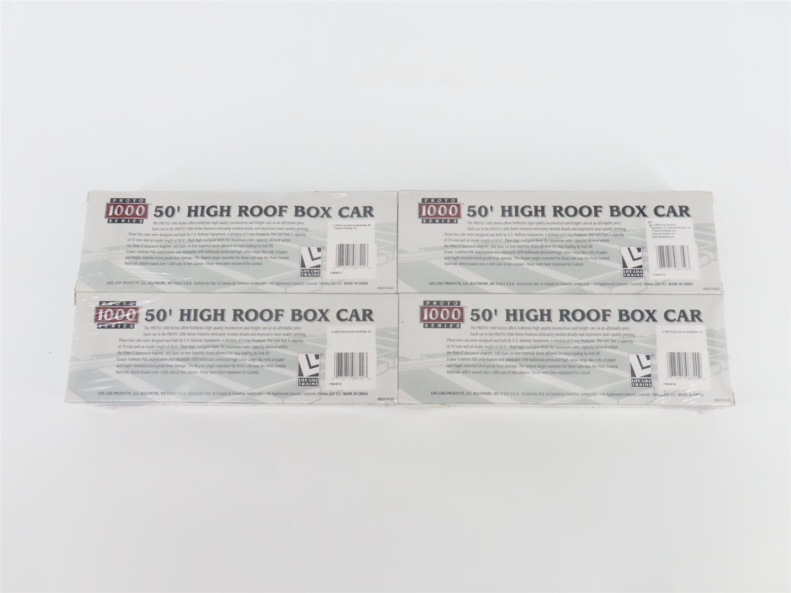 HO Scale PROTO 1000 #8718 King Features Syndicate Box Car 4-Pack - Sealed