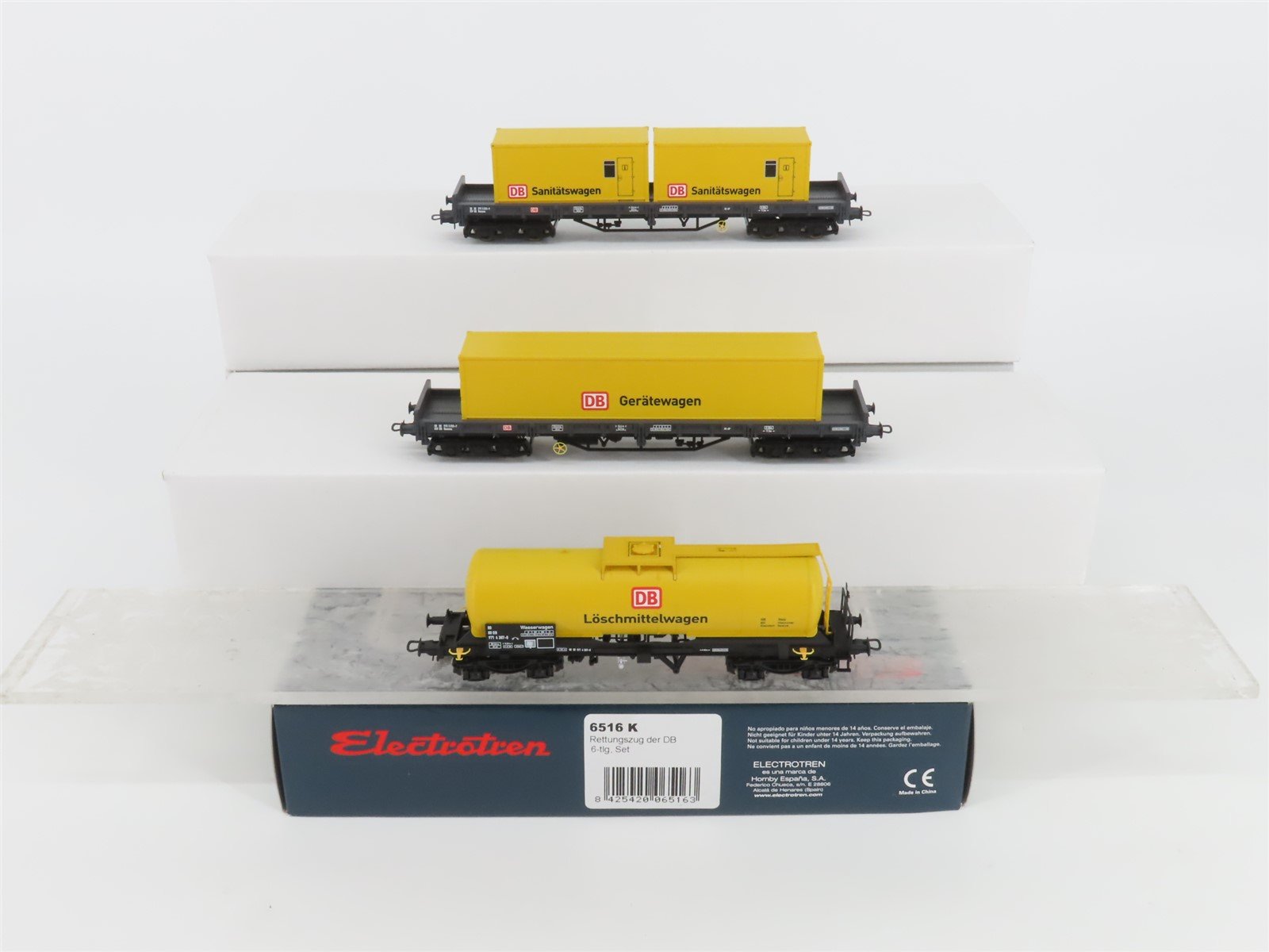 HO Scale Electrotren 6516 K DB Deutsche Bahn Rescue Train Set of 3 Cars