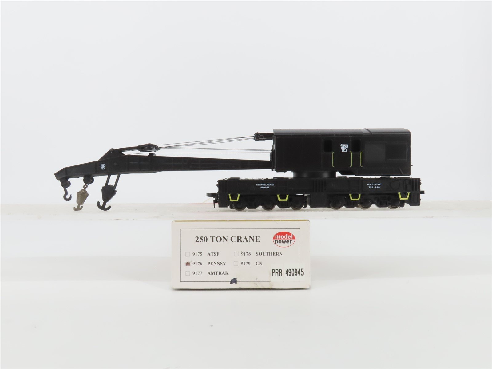 HO Scale Model Power 9176 PRR Pennsylvania Railroad 250 Ton Crane #490945