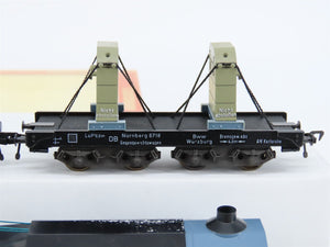 HO Scale Fleischmann 5597 DB German Federal Railroad Heavy Duty Crane Car Set