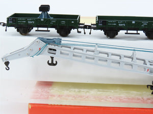 HO Scale Fleischmann 5597 DB German Federal Railroad Heavy Duty Crane Car Set