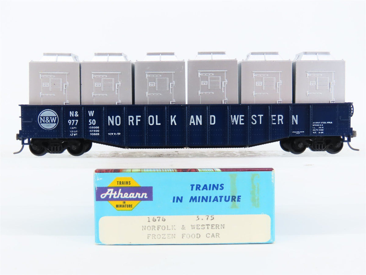 HO Athearn 1676 N&amp;W Norfolk &amp; Western Gondola #97750 w/ Frozen Food Containers