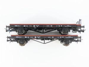 HO Scale Liliput L240033 DR German 2-Unit Flat Cars w/ ME109 Aircraft Load