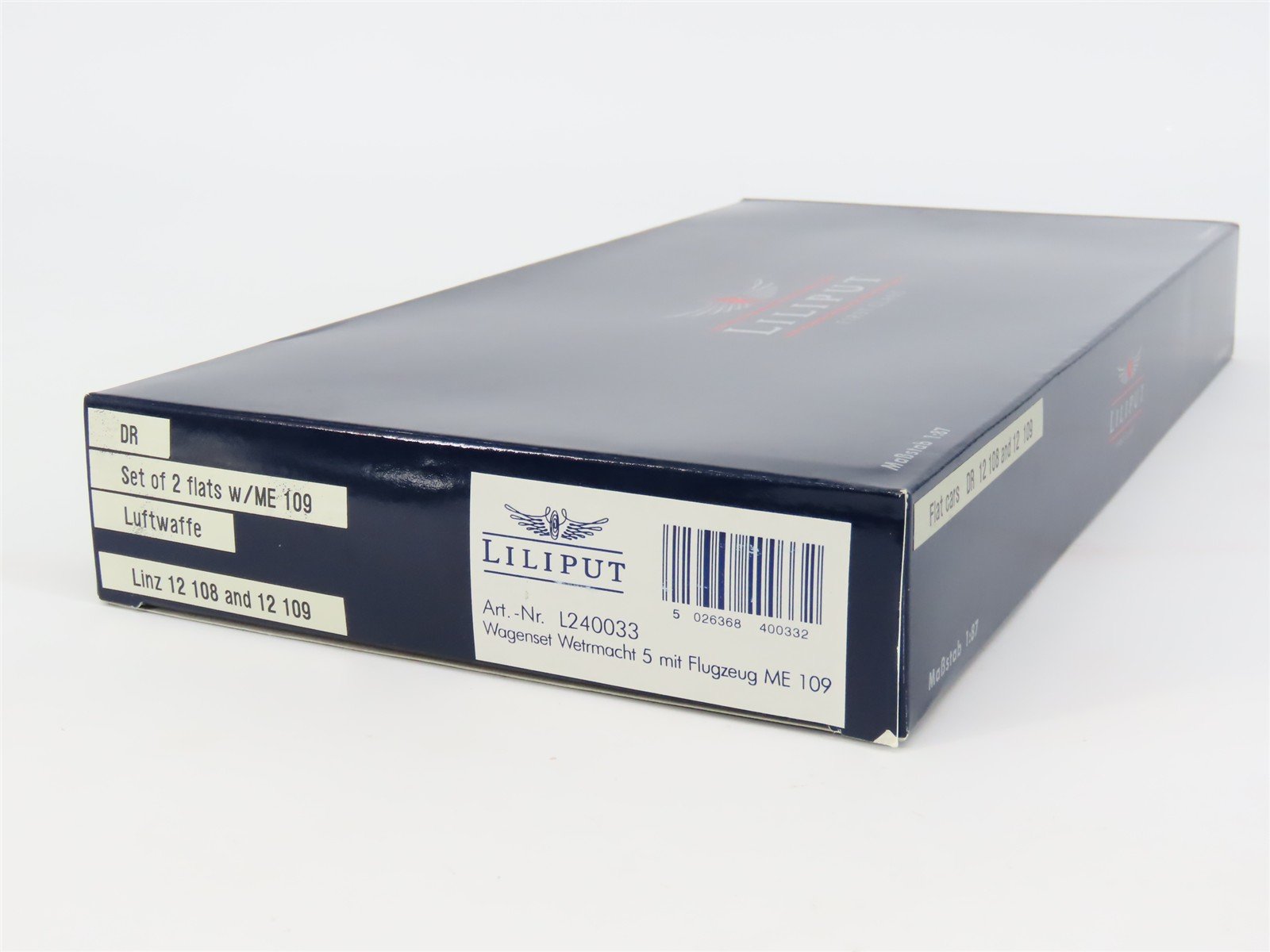 HO Scale Liliput L240033 DR German 2-Unit Flat Cars w/ ME109 Aircraft Load
