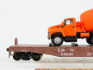 HO Scale Athearn 1359 L&N 40' Flat Car #24239 w/ Boley Cement Mixer