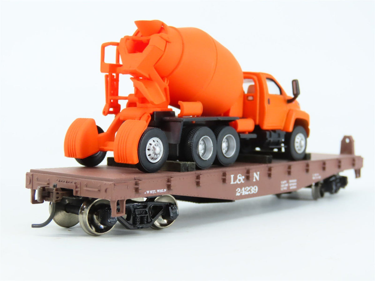 HO Scale Athearn 1359 L&amp;N 40&#39; Flat Car #24239 w/ Boley Cement Mixer
