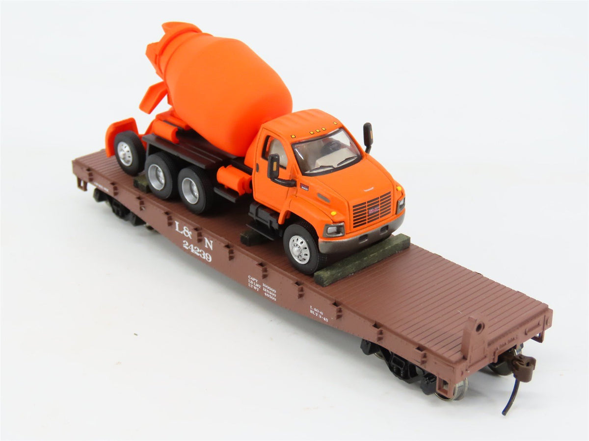 HO Scale Athearn 1359 L&amp;N 40&#39; Flat Car #24239 w/ Boley Cement Mixer