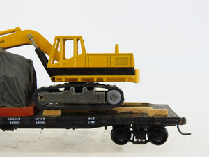 HO Scale Walthers 932-2606 Erie Railroad 42' Flat Car #8756 w/ Excavator Load
