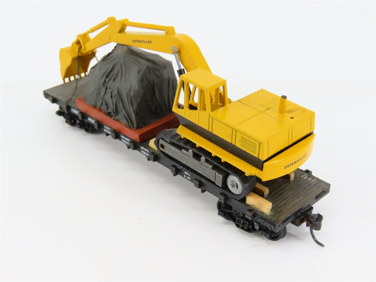 HO Scale Walthers 932-2606 Erie Railroad 42&#39; Flat Car #8756 w/ Excavator Load