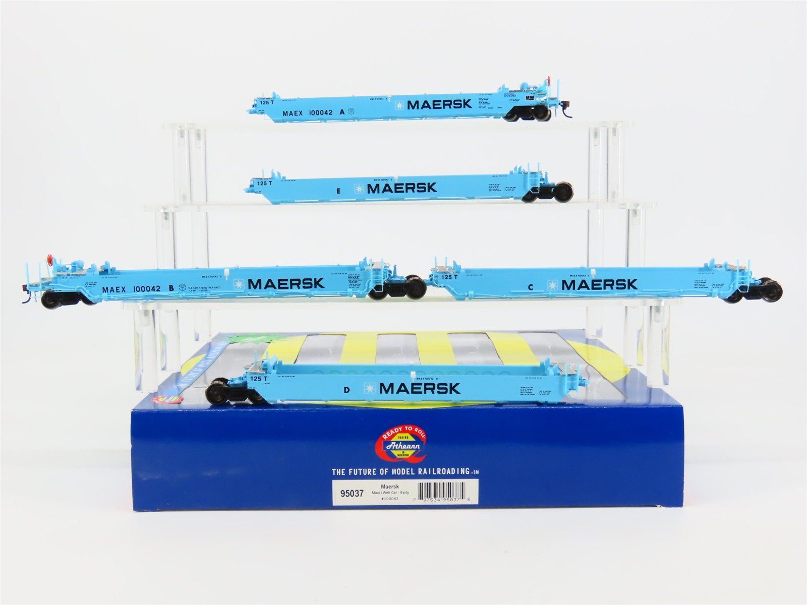 HO Scale Athearn 95037 MAEX Maersk Maxi-I Well Car - Early #100042