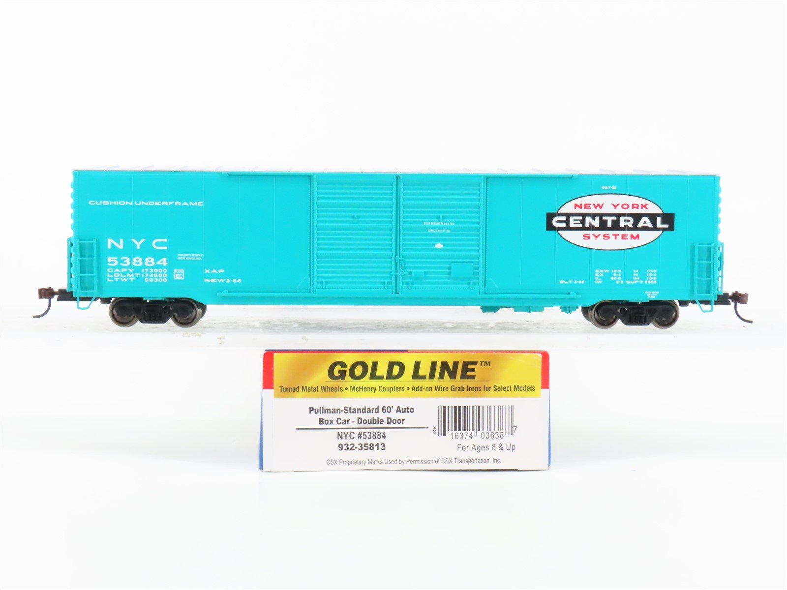 HO Walthers Gold Line 932-35813 NYC New York Central 60' Auto Box Car #53884