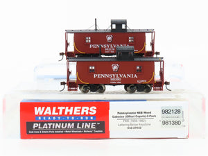 HO Scale Walthers Platinum Line 932-27642 PRR Pennsylvania Wood Caboose 2-Pack