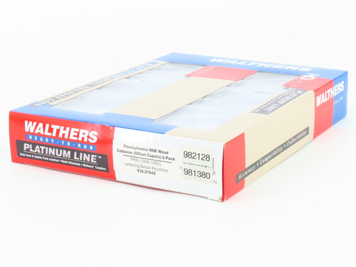 HO Scale Walthers Platinum Line 932-27642 PRR Pennsylvania Wood Caboose 2-Pack