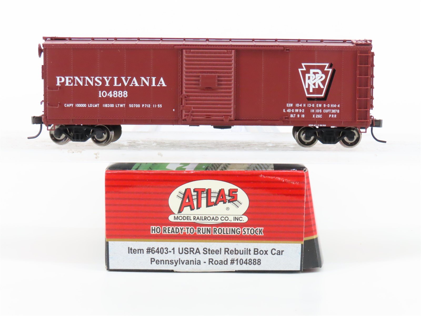 HO Scale Atlas 6403-1 PRR Pennsylvania Railroad Steel Box Car #104888