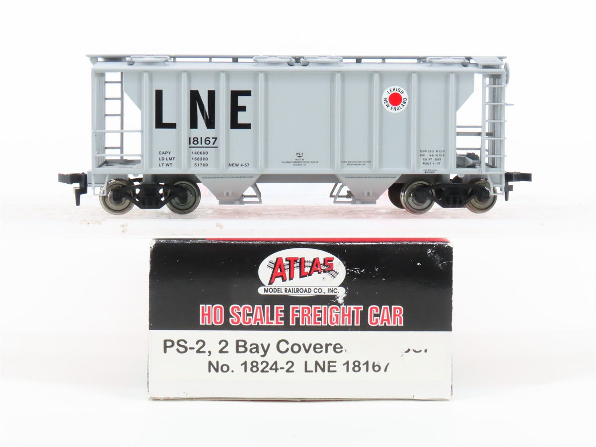 HO Scale Atlas 1824-2 LNE Lehigh New England 2-Bay Covered Hopper #18167