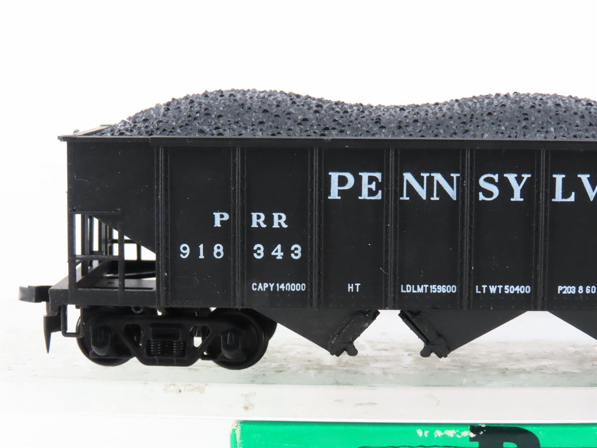 HO Scale Bowser 54053 PRR Pennsylvania Railroad 4-Bay Hopper #918343 w/ Load