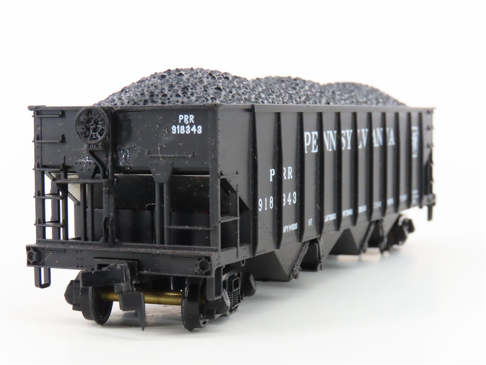 HO Scale Bowser 54053 PRR Pennsylvania Railroad 4-Bay Hopper #918343 w/ Load