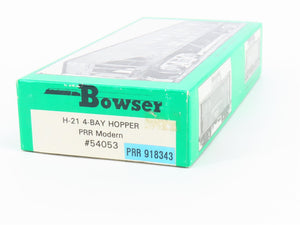 HO Scale Bowser 54053 PRR Pennsylvania Railroad 4-Bay Hopper #918343 w/ Load