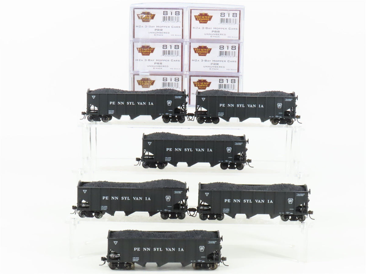 HO Scale Broadway Limited Imports 818 PRR Pennsylvania 3-Bay Hopper 6-Pack