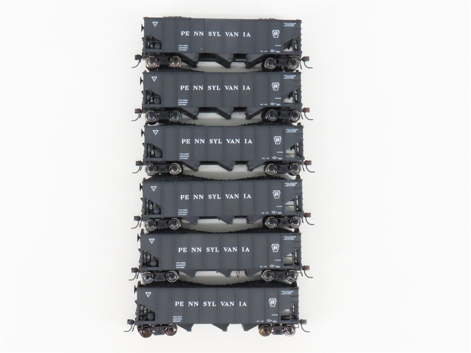 HO Scale Broadway Limited Imports 818 PRR Pennsylvania 3-Bay Hopper 6-Pack