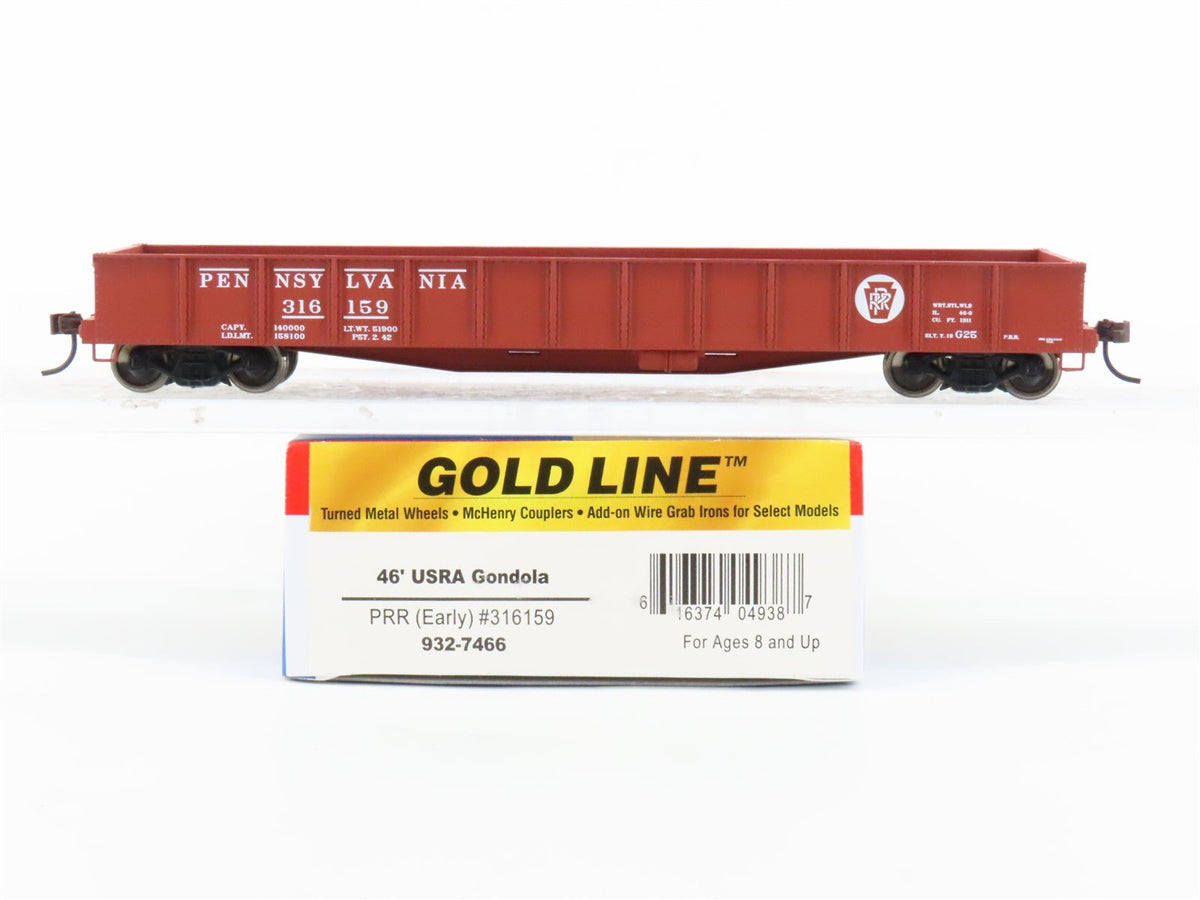 HO Scale Walthers Gold Line 932-7466 PRR Pennsylvania 46&#39; Gondola #316159