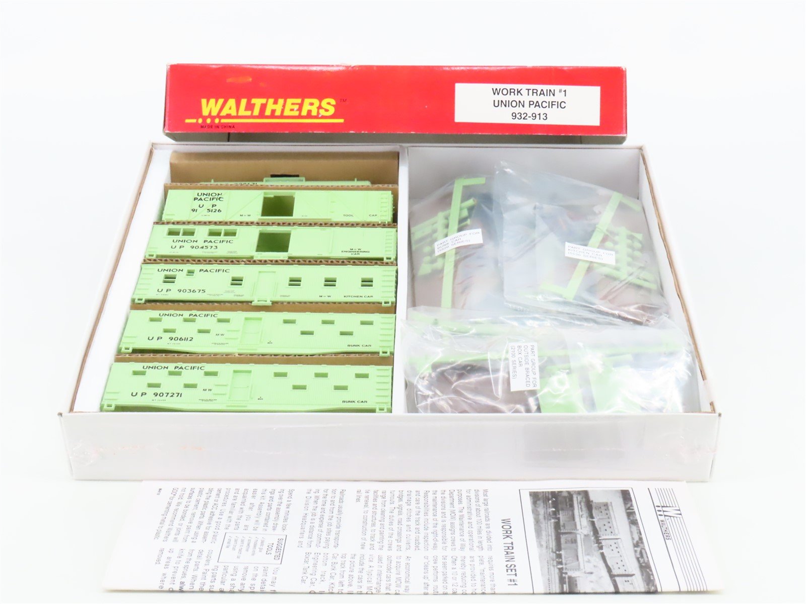 HO Scale Walthers Kit 932-913 UP Union Pacific Work Train Set of 6 Cars