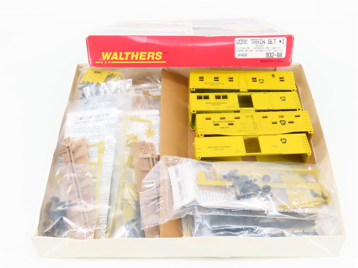 HO Scale Walthers Kit 932-88 PRR Pennsylvania Railroad Work Train Set of 6 Cars