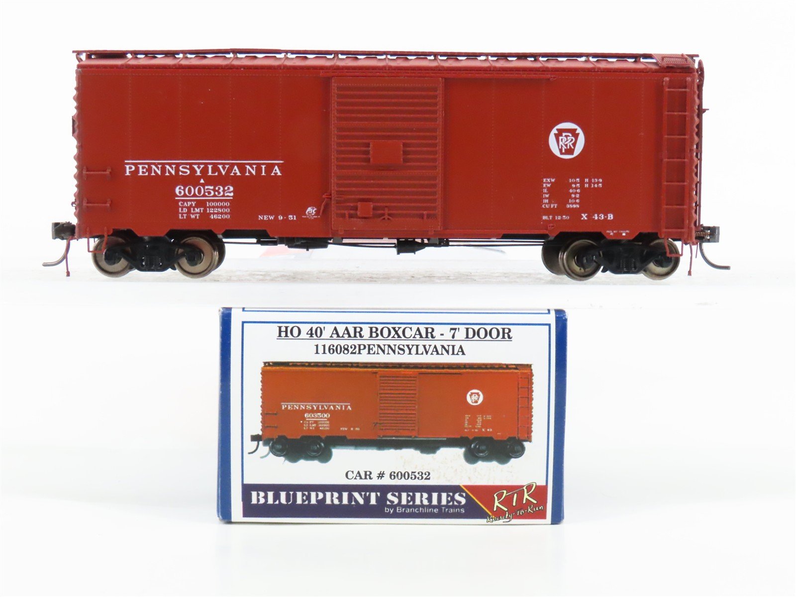 HO Branchline Blueprint Series 116082 PRR Pennsylvania 40' Box Car #600532