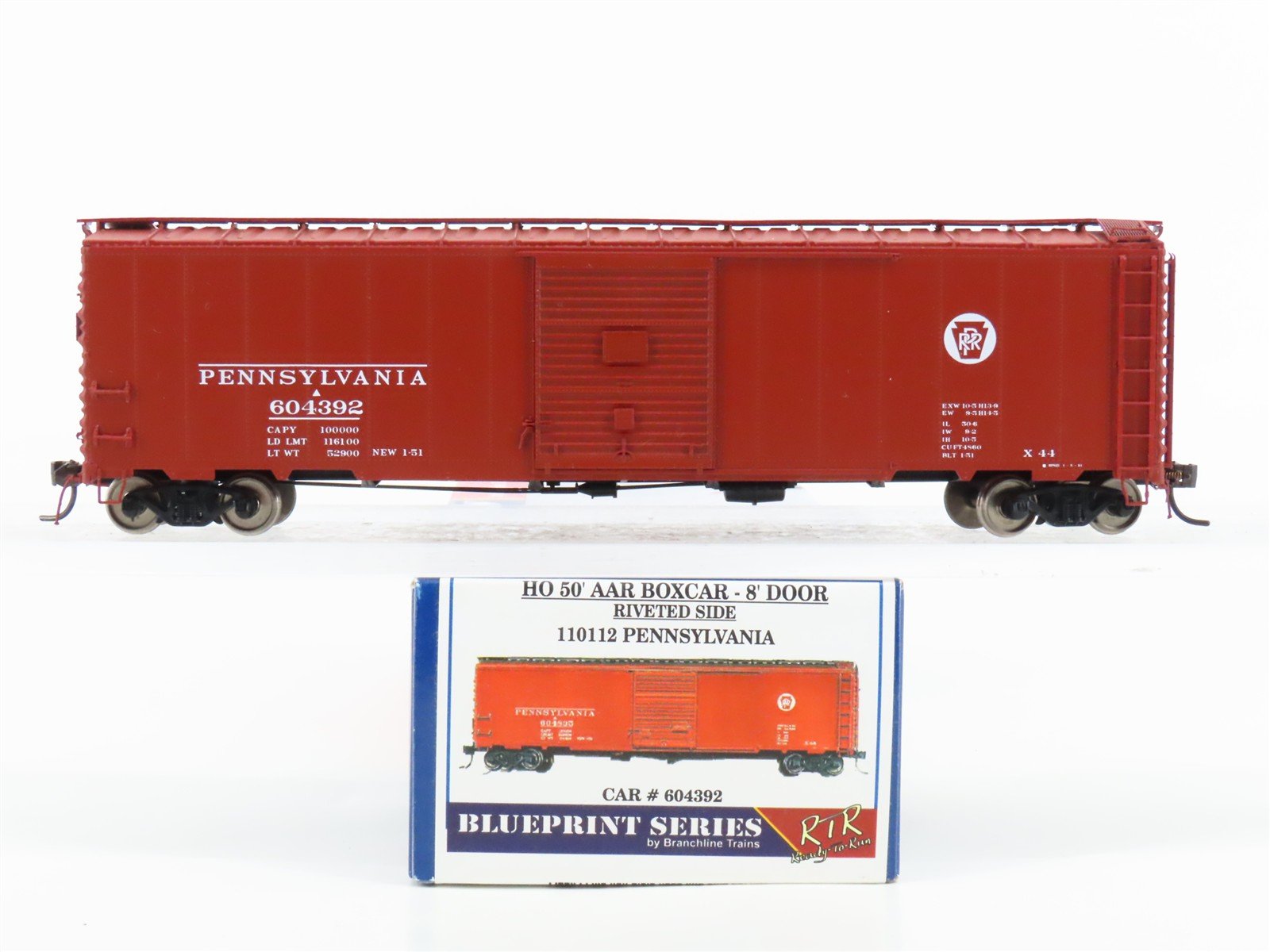 HO Scale Branchline Blueprint Series 110112 PRR Pennsylvania 50' Box Car #604392