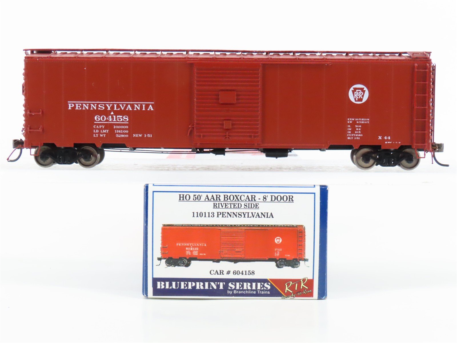 HO Scale Branchline Blueprint Series 110113 PRR Pennsylvania 50' Box Car #604158