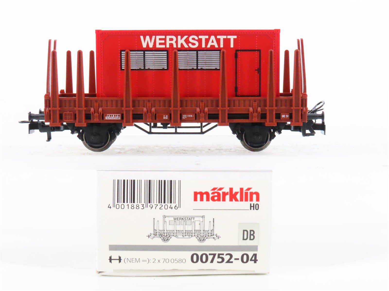 【agent_Kまとめ売】 Marklin2両分 HO Scale Marklin 00752-04 DB Deutsche Bahn Flat Car w/ Werkstatt