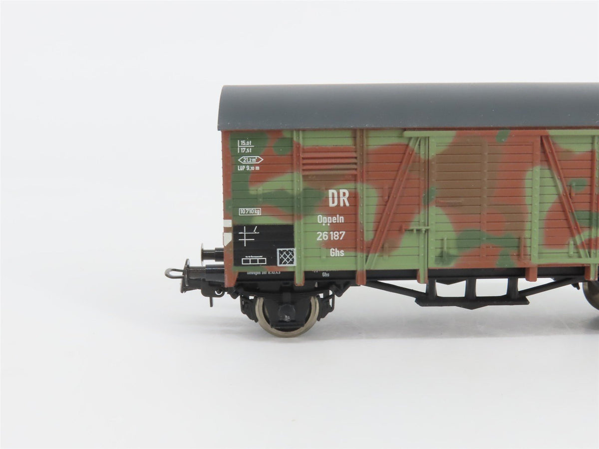 HO Liliput L225393 DR Deutsche Reichsbahn WWII Camouflaged Covered Goods Wagon