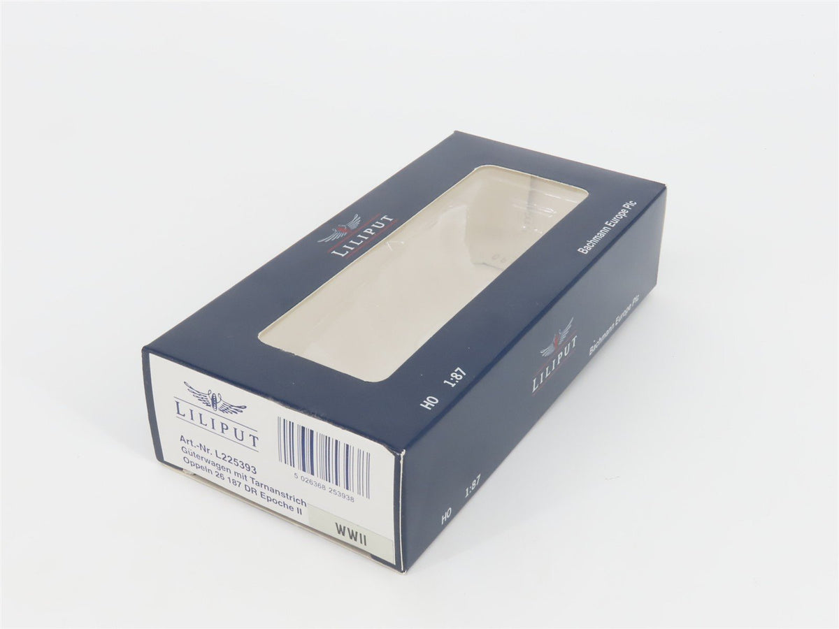 HO Liliput L225393 DR Deutsche Reichsbahn WWII Camouflaged Covered Goods Wagon