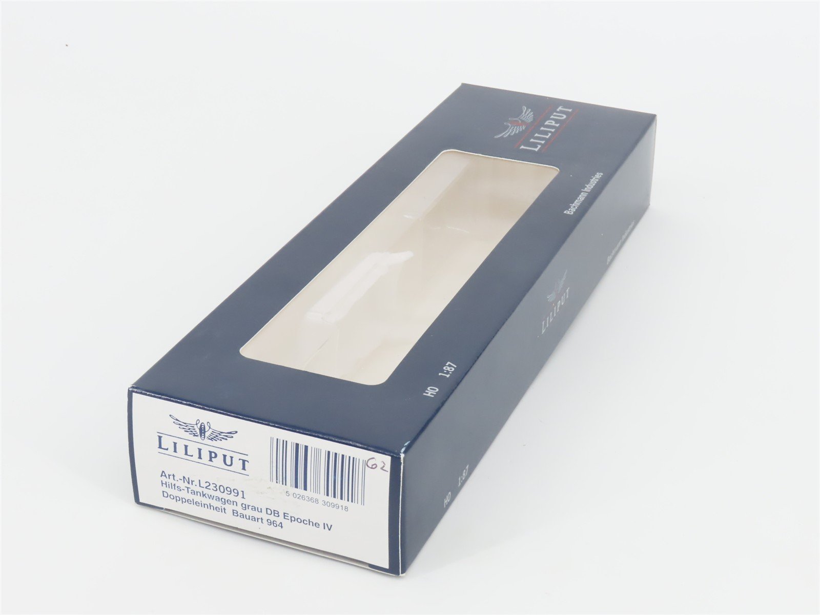 HO Scale Liliput L230991 DB Deutsche Bahn Double Unit Auxiliary Tank Car