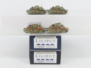 HO Liliput L136504 Pioneer Car, Cannon Car, Command Car & Infantry Car Set of 4