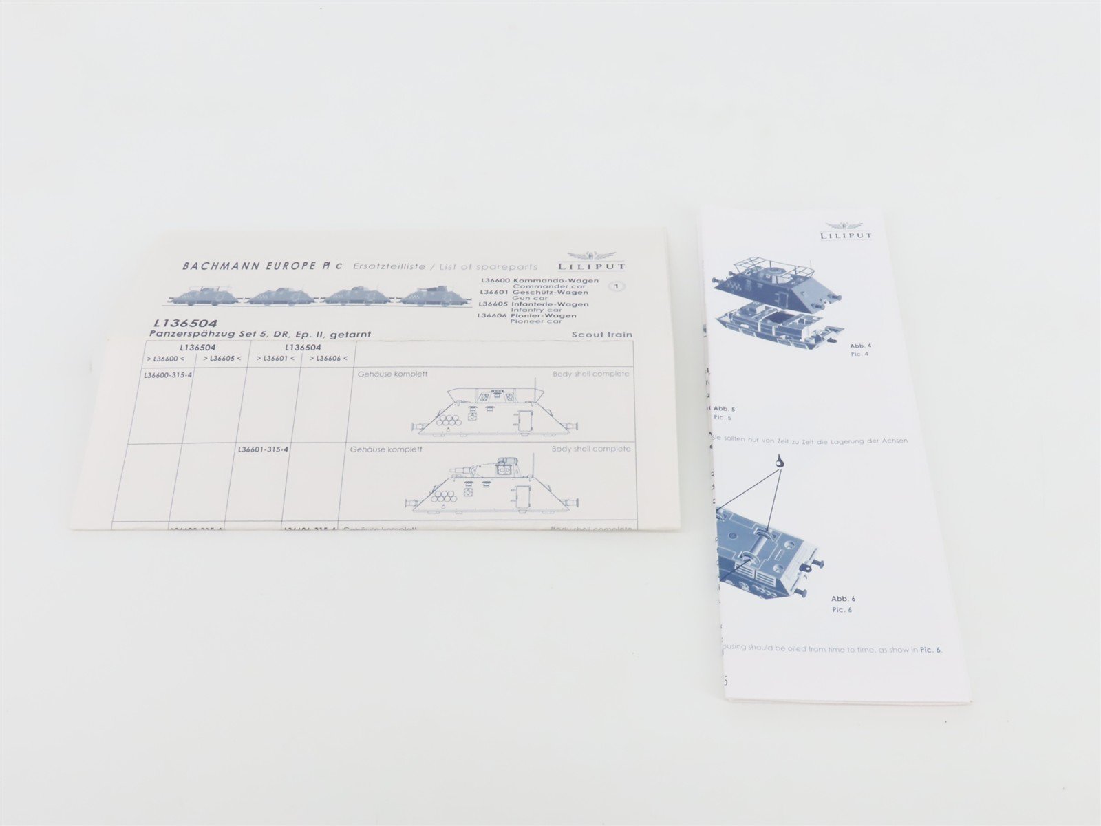 HO Liliput L136504 Pioneer Car, Cannon Car, Command Car & Infantry Car Set of 4