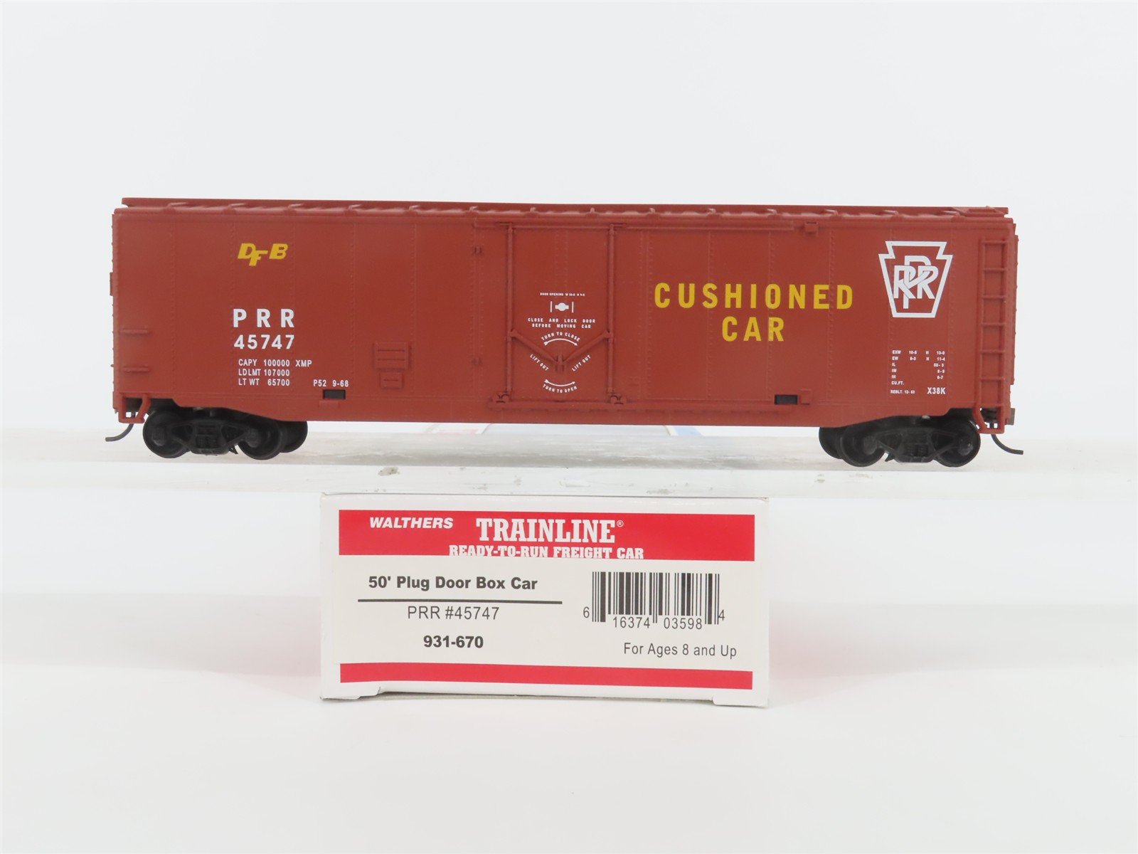 HO Scale Walthers Trainline 931-670 PRR Pennsylvania 50' Box Car #45747