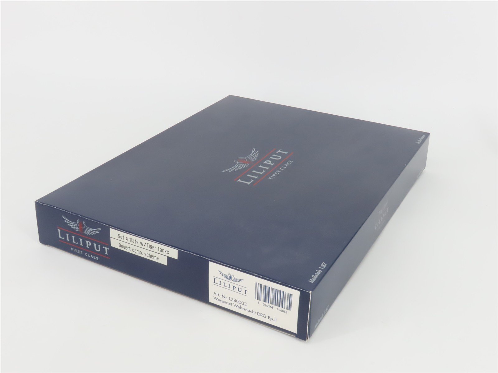 HO Liliput L240003 DR Deutsche Reichsbahn Flat Cars w/ Tiger Tanks Set of 4