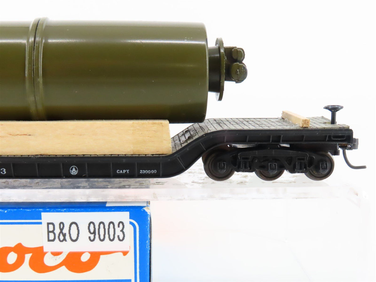 HO Roco 48992 B&amp;O Baltimore &amp; Ohio Depressed Center Flat Car 9003 w/ Custom Load