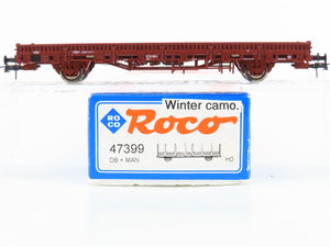 HO Scale Roco 47399 DB Deutsche Bahn Flat Car w/ Winter Camo Military Vehicle