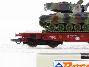 HO Scale Roco Minitanks 813 DB Deutsche Bahn Flat Car w/ Military Tank
