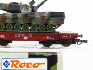 HO Scale Roco Minitanks 813 DB Deutsche Bahn Flat Car w/ Military Tank
