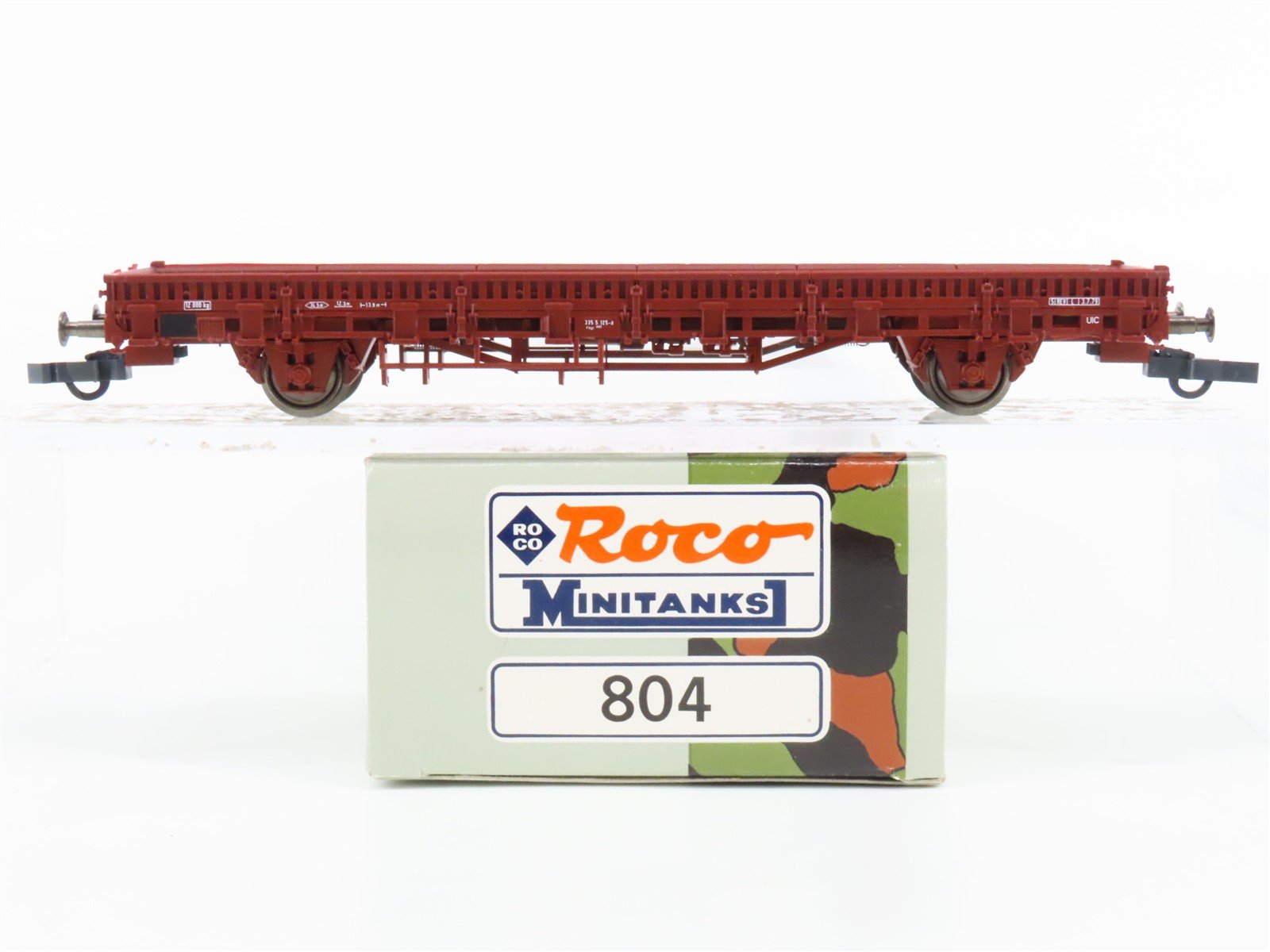 HO Scale Roco Minitanks 804 DB Deutsche Bahn Flat Car w/ Military Vehicles