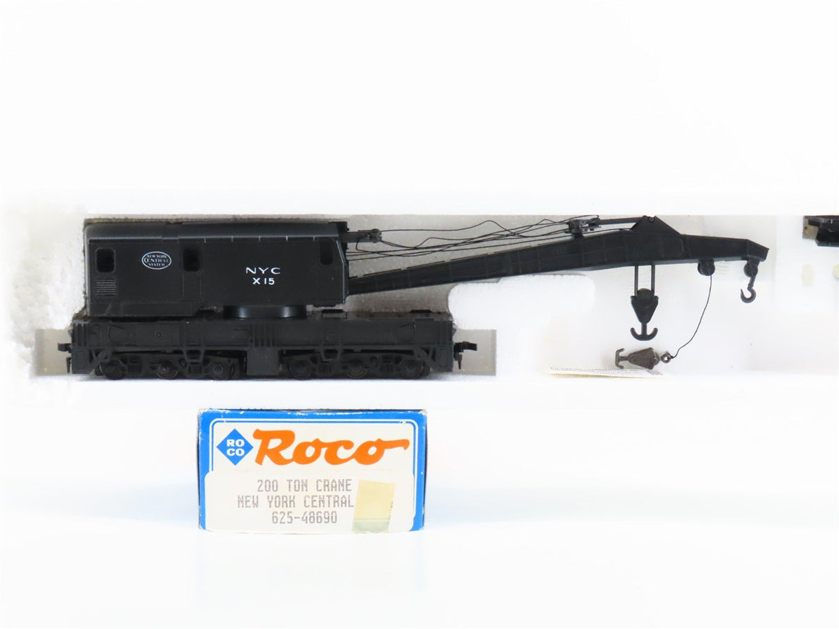 HO Scale Roco 625-48690 NYC New York Central 200 Ton Crane #X15