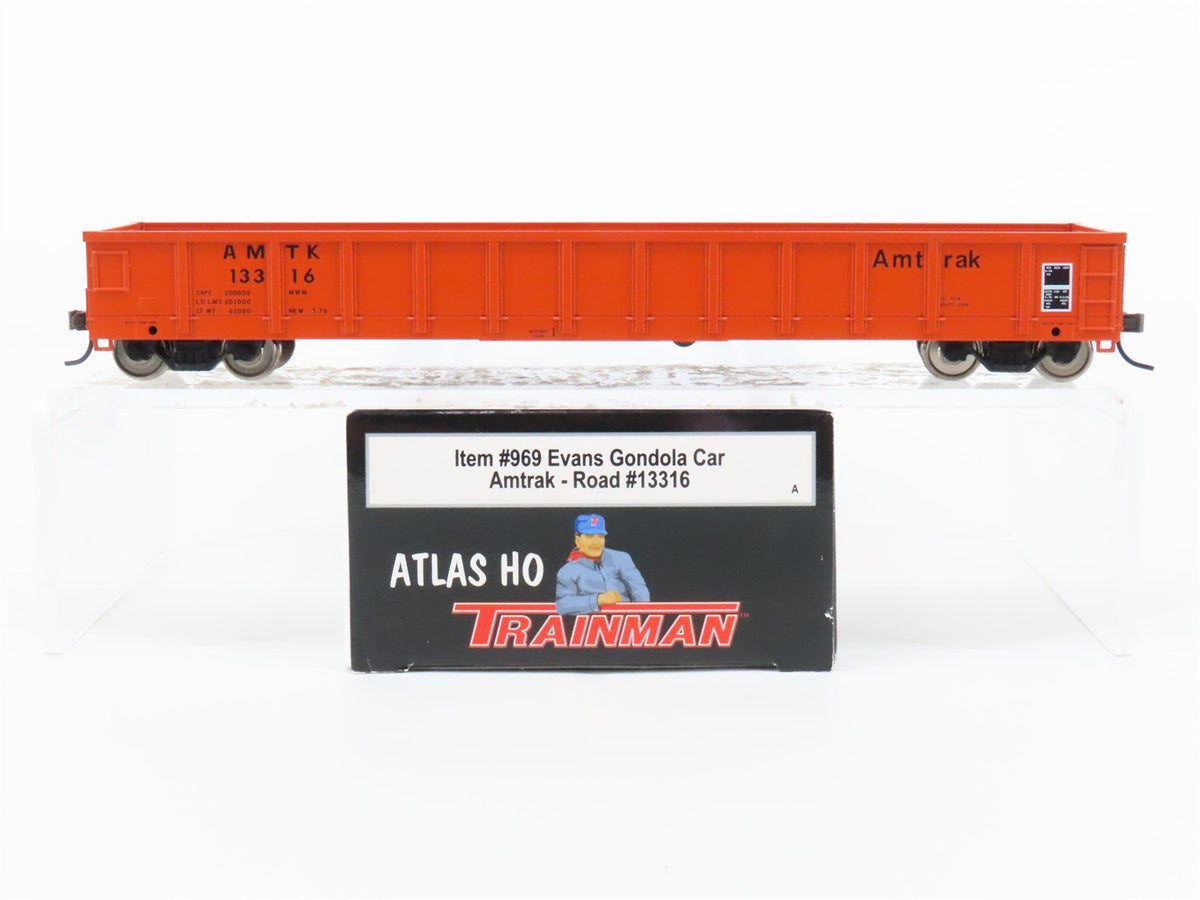 HO Scale Atlas Trainman 969 AMTK Amtrak Open Gondola #13316