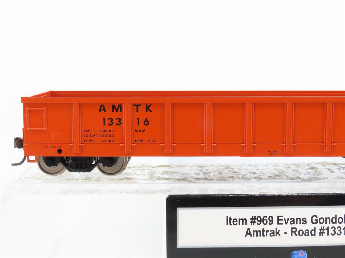 HO Scale Atlas Trainman 969 AMTK Amtrak Open Gondola #13316