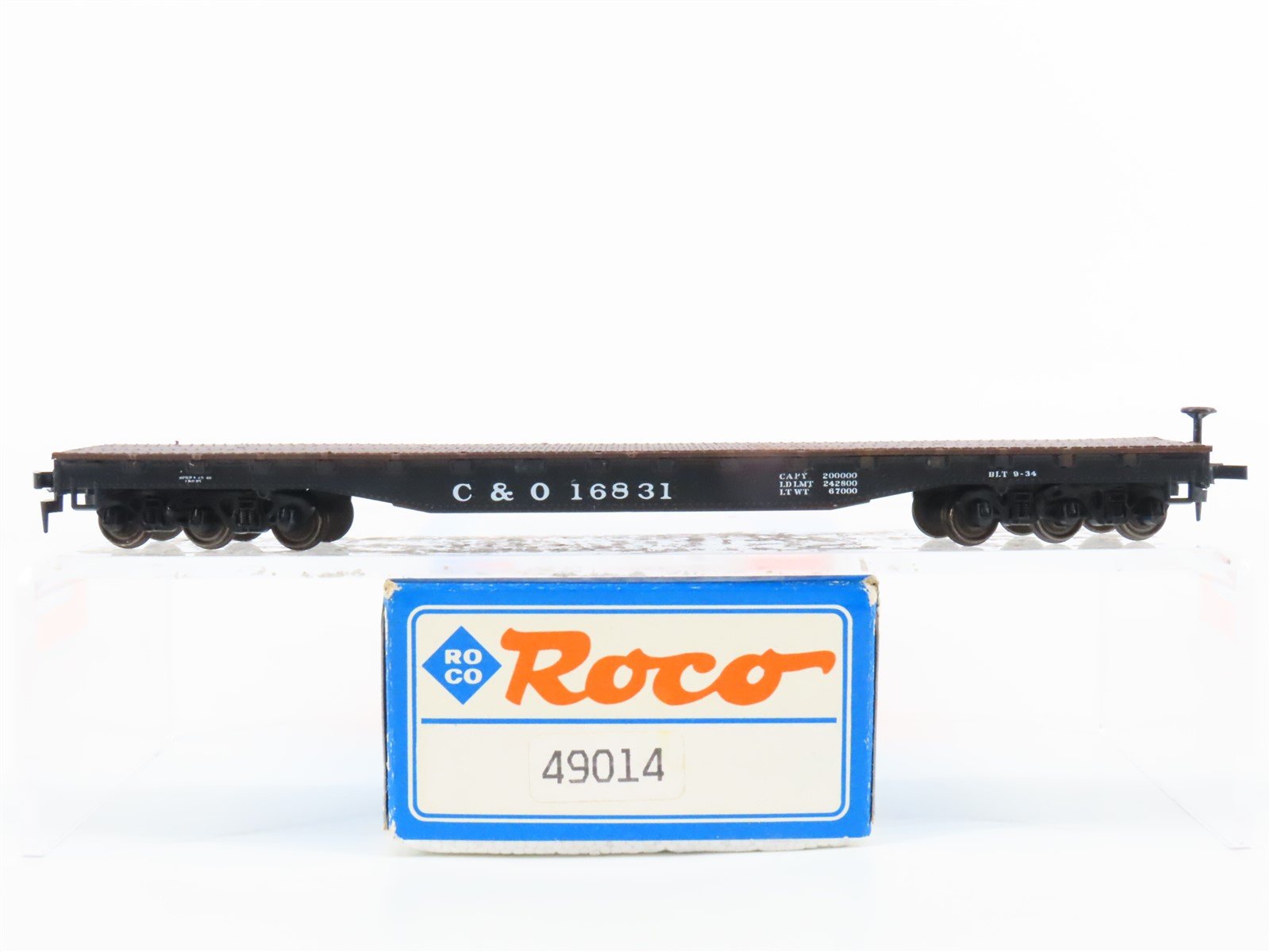HO Scale Roco 49014 C&O Chesapeake & Ohio Railroad Flat Car #16831