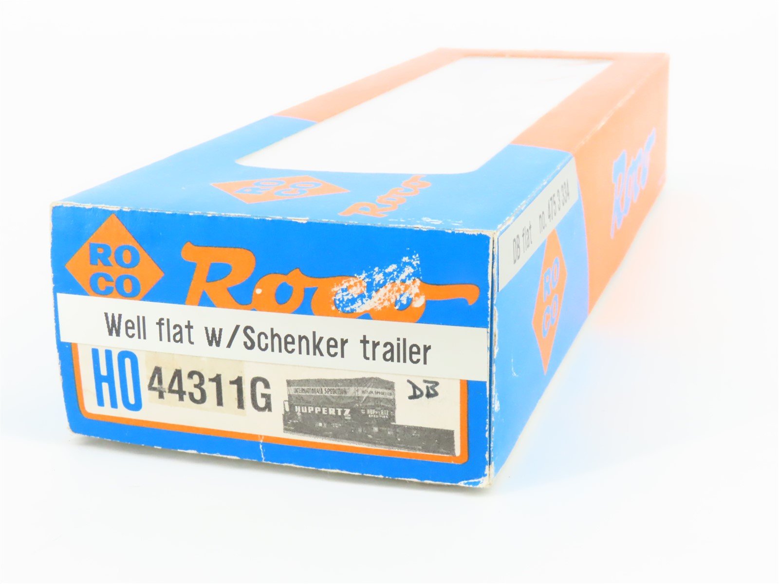 HO Scale Roco 44311G DB Deutsche Bahn Well Flat Car w/ Schenker Trailer